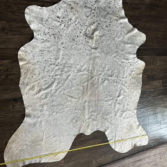 Beautiful Gray Hair on Hide Leather Cowhide Rug - NWOT - Picture 10 of 13